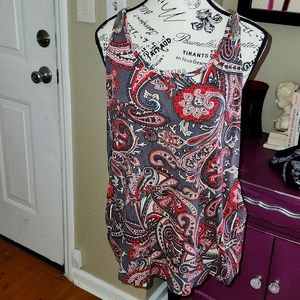 3/$25  INC Paisley Tank with Beaded Straps Size XL